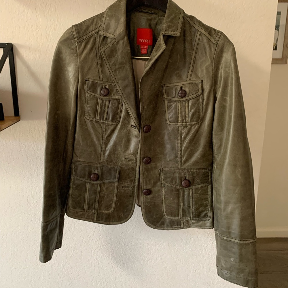 Green leather jacket